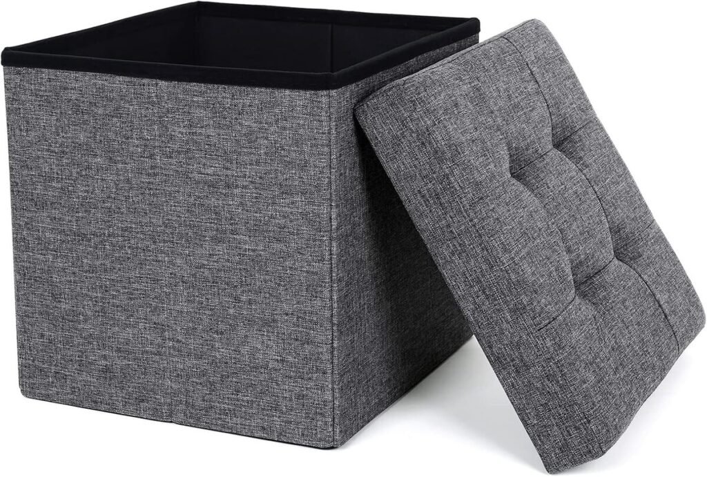 Banc de rangement pliable couleur grise foncé